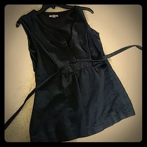 Little black linen blouse
